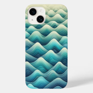 Elegant Teal Blue Gradient Waves Phone Case Modern