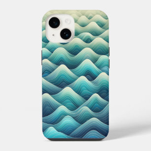 Elegant Teal Blue Gradient Waves Phone Case Modern