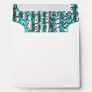 Elegant Teal Blue Leopard Envelope