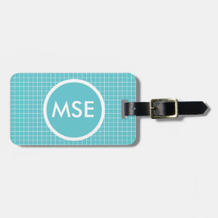 Elegant teal blue pattern bags luggage tag