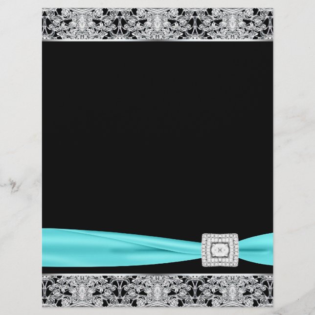 Elegant Teal Blue Silver Flyer Template (Front)