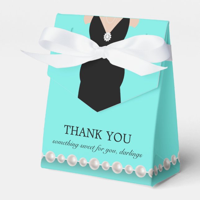Elegant Teal Blue Tiffany Theme Baby Shower Favour Box (Front Side)