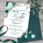 Elegant Teal Boho Roses We Still Do Vow Renewal Invitation<br><div class="desc">This beautiful wedding vow renewal invitation features a rustic boho chic design with hand painted watercolor roses in shades of teal, aqua, and cyan. The text reads "we still do" and is written in elegant script calligraphy. Beautiful way to invite your friends and family to share in your joy as...</div>