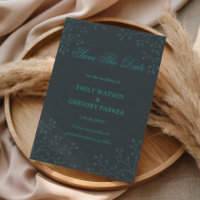 Elegant Teal Botanical