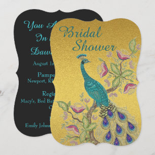 Elegant Teal BRIDAL SHOWER INVITATION