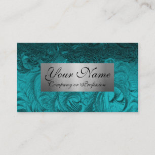 Elegant Teal Crystal Business Card