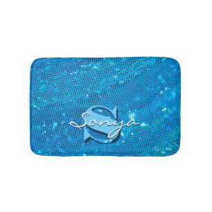 Elegant Teal Draped Fabric Bath Mat