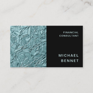 Elegant Teal Finance Consultant Business Ca Business Card