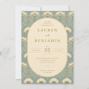 Elegant Teal Floral Invitation