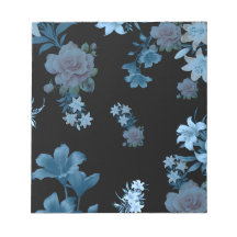 Elegant Teal Floral Pattern Notepad