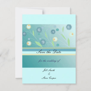Elegant Teal Floral  Save the Date