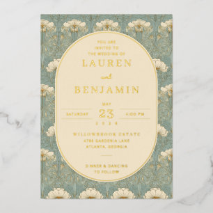 Elegant Teal Floral Vintage