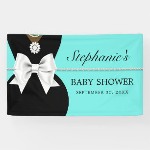 Elegant Teal Glam Ethnic Tiffany Theme Baby Shower Banner