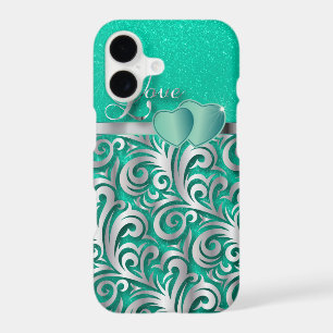 Elegant Teal Glitter Love