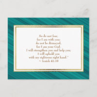 Elegant Teal Gold Christian Bible Verse Postcard