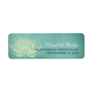 Elegant Teal Gold Lotus Yoga Mediation Instructor