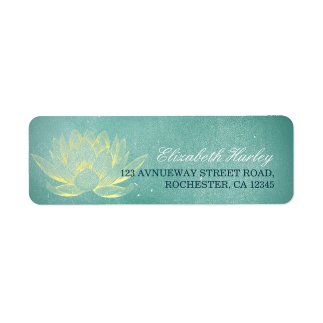 Elegant Teal Gold Lotus Yoga Mediation Instructor (Front)