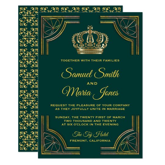 Teal And Gold Invitations 9