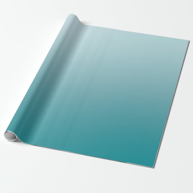 Elegant Teal Gradient Matte Wrapping Paper (Unrolled)