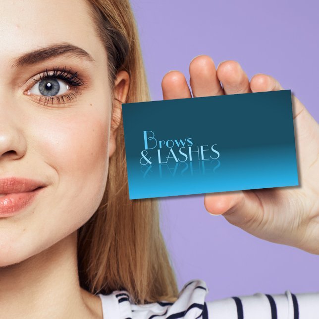 Elegant Teal Gradient Mirror Font Classic Stylish Business Card (Creator Uploaded)