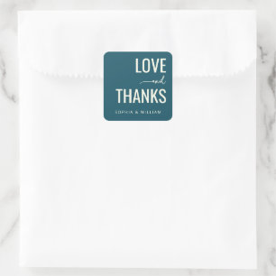 Elegant Teal Gratitude Square Sticker
