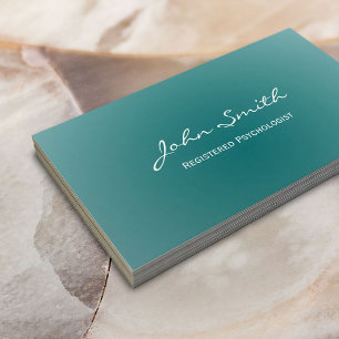 Elegant Teal Green Psychologist Business Card