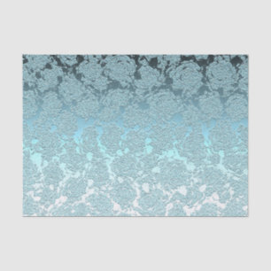 Elegant Teal Green Succulent Floral Pattern Tissue Paper