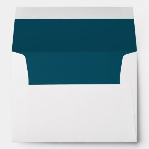 Elegant Teal Lined Wedding Envelope