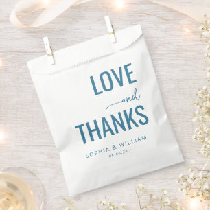 Elegant Teal Love Thanks Favour Bags
