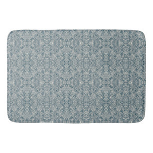 Elegant Teal Marquetry Modern Bath Mat