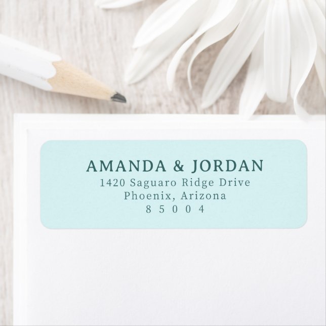 Elegant Teal Minimalist Address Label (Insitu)