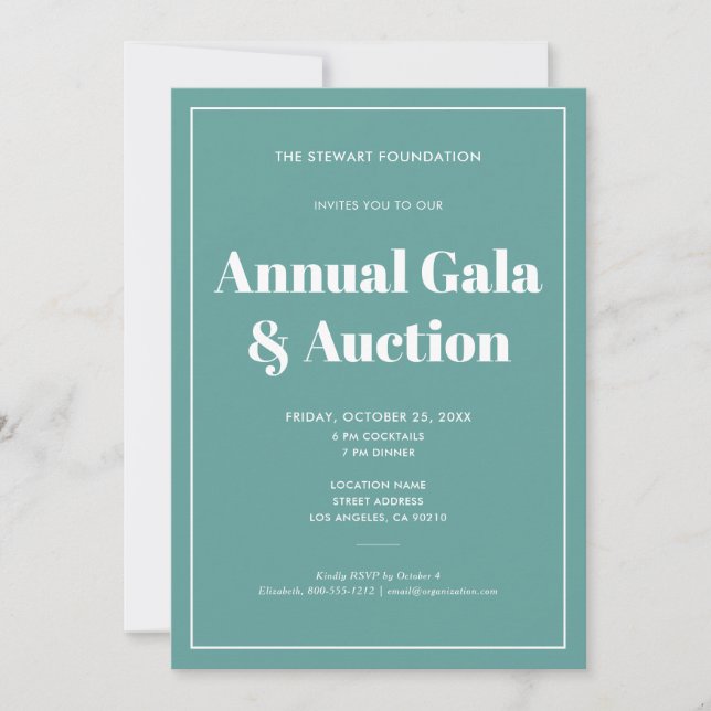 Elegant Teal Minimalist Business Corporate Event Invitation (Front)