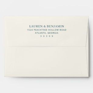 Elegant Teal Minimalist Invitations Envelope