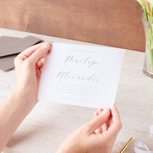 Elegant Teal Minimalist Wedding Invitation