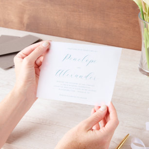 Elegant Teal Minimalist Wedding Invitation