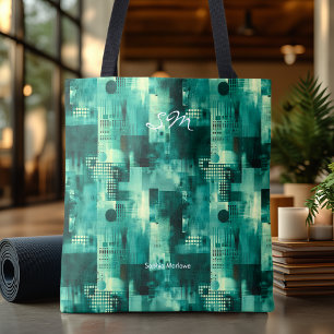 Elegant Teal Monochromatic Personalised Tote Bag
