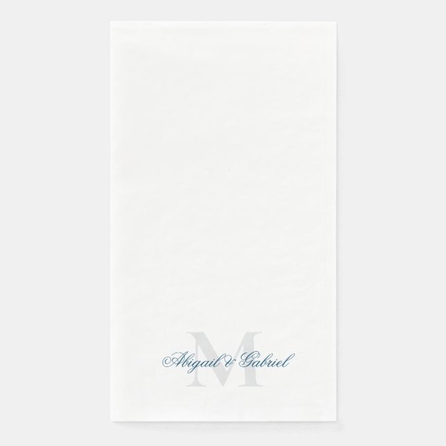 Elegant Teal Monogram  Napkin (Front)