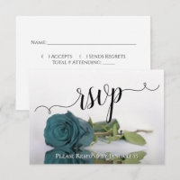 Elegant Teal or Turquoise Reflecting Rose Wedding