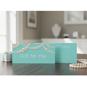 Elegant Teal & Pearl Gift Certificate