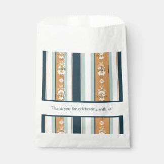Elegant Teal Regency Stripes Favour Bags