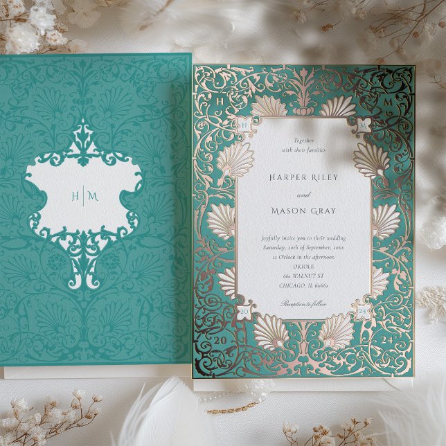 Elegant Teal Rose Gold Wedding (Creator Uploaded)