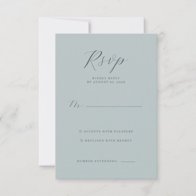 Elegant Teal RSVP Card (Front)