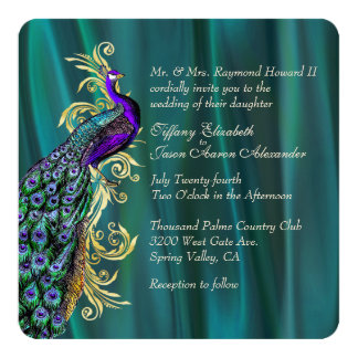 peacock wedding invitations cheap