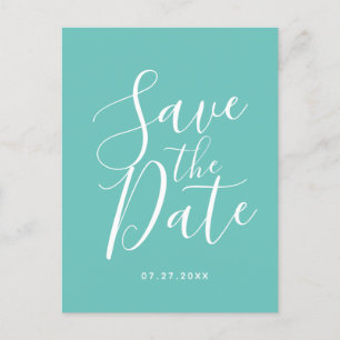 Elegant Teal Save The Date Spring Summer Wedding Postcard
