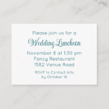 Elegant Teal Script Extra Wedding Event Invitation