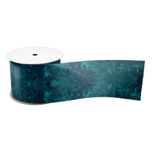 Elegant Teal Turquoise Gemstone Satin Ribbon