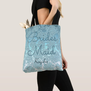Elegant Teal Turquoise Green Wedding Bridesmaid Tote Bag