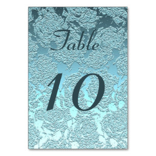 Elegant Teal Turquoise Wedding Reception Table Number