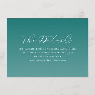 Elegant Teal Typographic Details Enclosure Card