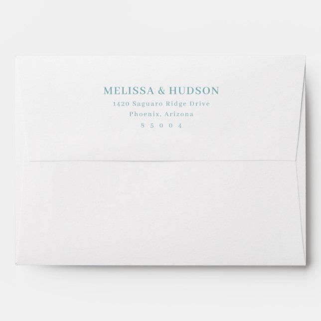 Elegant Teal Typographic Envelope (Back (Top Flap))